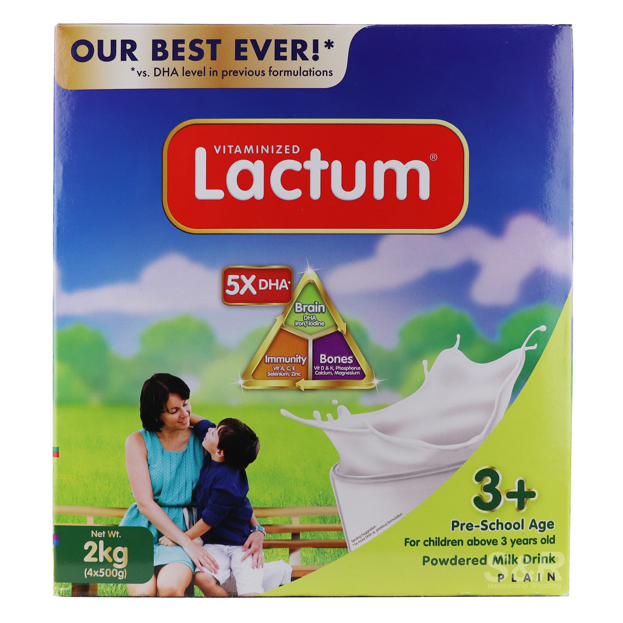 Lactum 3+ Plain Powdered Milk Drink 2kg Lactum 3+ Plain Powdered Milk Drink 2kg